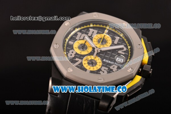 Audemars Piguet Royal Oak Offshore Chrono Miyota OS10 Quartz PVD Case with Black Dial and Rose Gold Arabic Numeral Markers - Click Image to Close